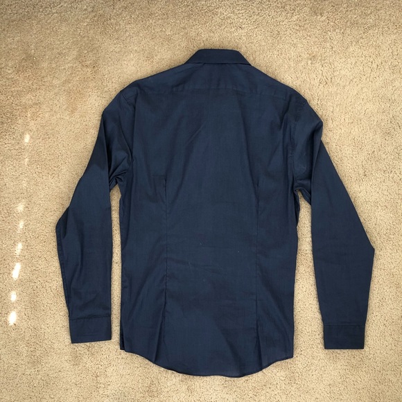 Calvin Klein Slim Dress Shirt in Navy - Picture 6 of 6